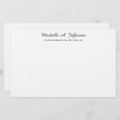Klassiek Handschrift Creatief Trendy Wit Briefpapier (Voorkant / Achterkant)