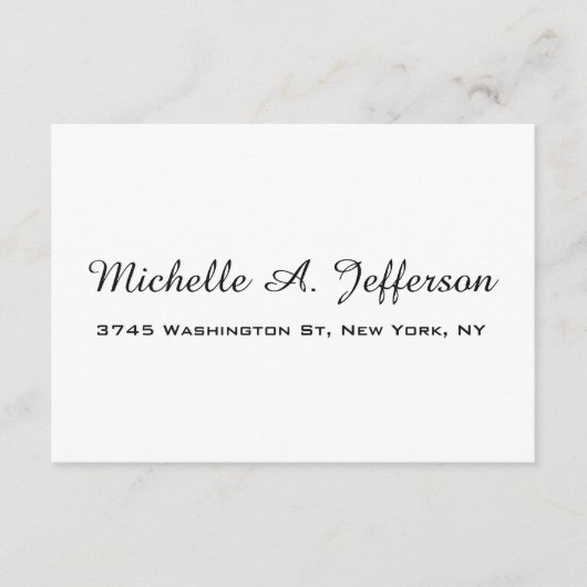 Klassiek Handschrift Creatief Trendy Wit Informatiekaartje (Voorkant)