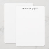 Klassiek Handschrift Creatief Trendy Wit Notitiekaartje (Voorkant / Achterkant)