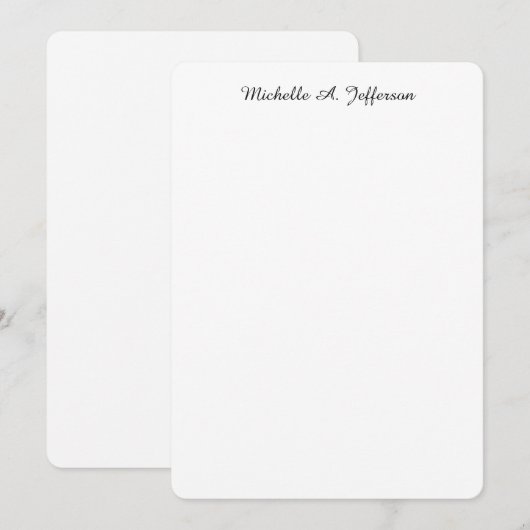 Klassiek Handschrift Creatief Trendy Wit Notitiekaartje (Voorkant / Achterkant)