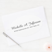 Klassiek Handschrift Creatief Trendy Wit Ovale Sticker (Envelop)