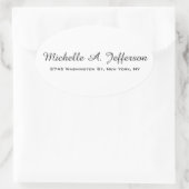 Klassiek Handschrift Creatief Trendy Wit Ovale Sticker (Tas)