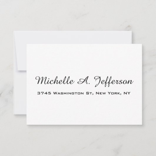 Klassiek Handschrift Creatief Trendy Wit RSVP Kaartje (Voorkant)