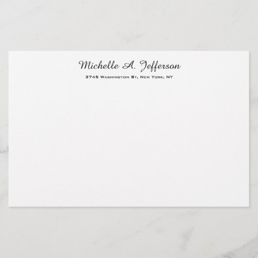 Klassiek handschrift creatieve trendy wit briefpapier (Voorkant)