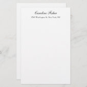 Klassiek handschrift eenvoudig wit briefpapier (Voorkant / Achterkant)