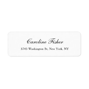 Klassiek handschrift eenvoudig wit etiket