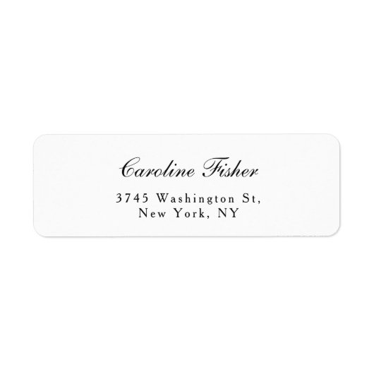 Klassiek handschrift eenvoudig wit etiket (Voorkant)