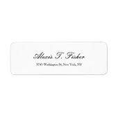 Klassiek handschrift eenvoudig wit etiket (Voorkant)