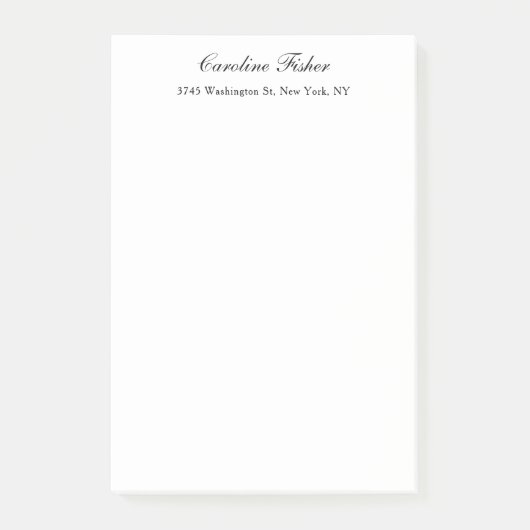 Klassiek handschrift eenvoudig wit post-it® notes (Voorkant)