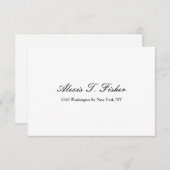 Klassiek handschrift eenvoudig wit RSVP kaartje (Voorkant / Achterkant)