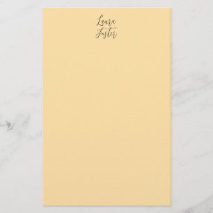 Klassiek handschrift Elegante naam Beige kleur Briefpapier