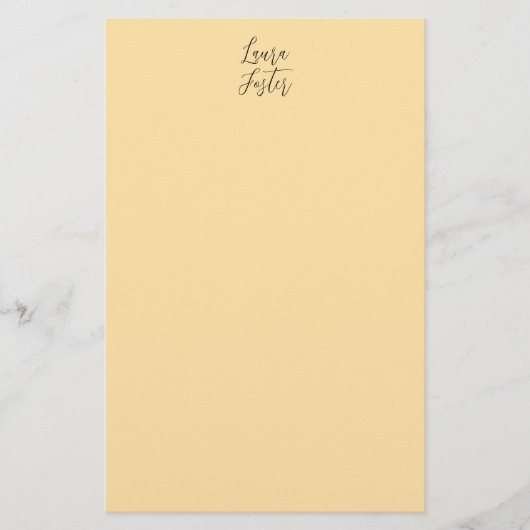 Klassiek handschrift Elegante naam Beige kleur Briefpapier (Voorkant)