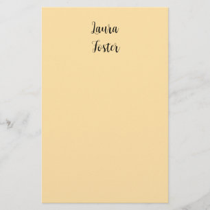 Klassiek handschrift Elegante naam Beige kleur Briefpapier
