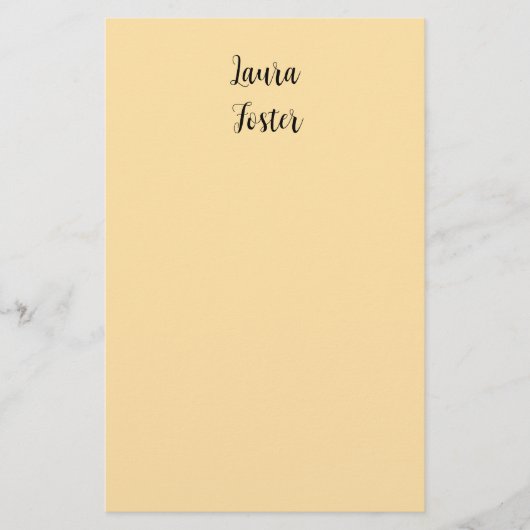 Klassiek handschrift Elegante naam Beige kleur Briefpapier (Voorkant)