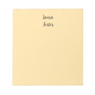 Klassiek handschrift Elegante naam Beige kleur Notitieblok
