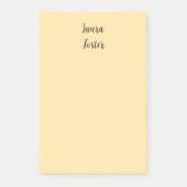 Klassiek handschrift Elegante naam Beige kleur Post-it® Notes (Voorkant)