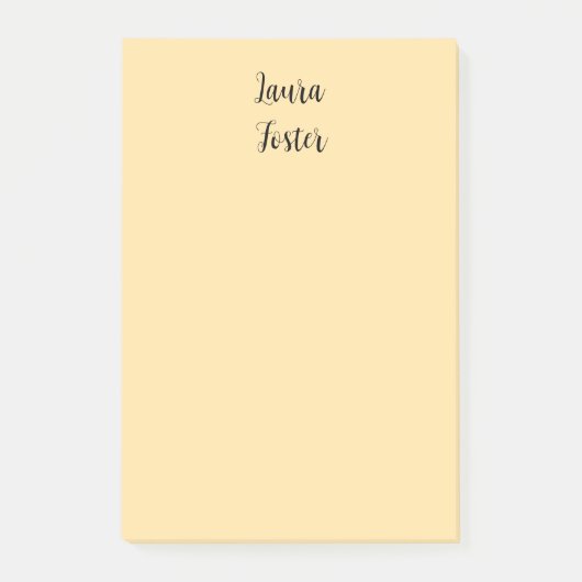 Klassiek handschrift Elegante naam Beige kleur Post-it® Notes (Voorkant)