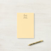 Klassiek handschrift Elegante naam Beige kleur Post-it® Notes (Op bureau)