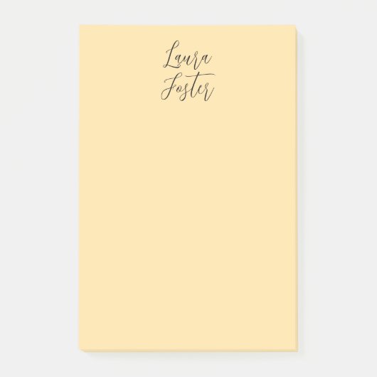 Klassiek handschrift Elegante naam Beige kleur Post-it® Notes (Voorkant)