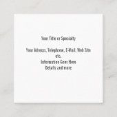 Klassiek handschrift Elegante naam Beige kleur Vierkante Visitekaartje (Achterkant)