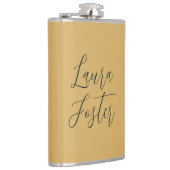 Klassiek Handschrift Elegante Naam Gouden Kleur Heupfles (Rechts)