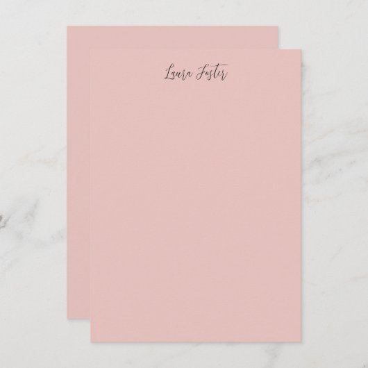 Klassiek handschrift Elegante naam Roos Goud Notitiekaartje (Voorkant / Achterkant)