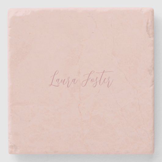 Klassiek handschrift Elegante naam Roos Goud Stenen Onderzetter (Voorkant)