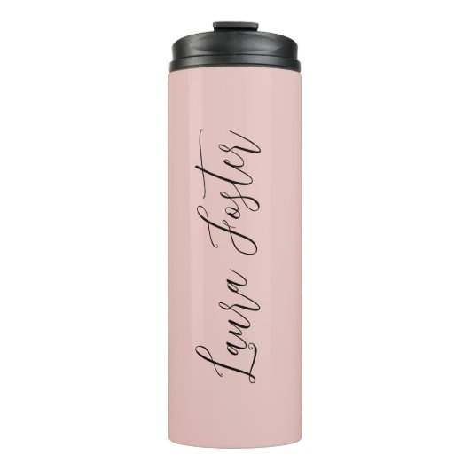 Klassiek handschrift Elegante naam Roos Goud Thermosbeker (Voorkant)