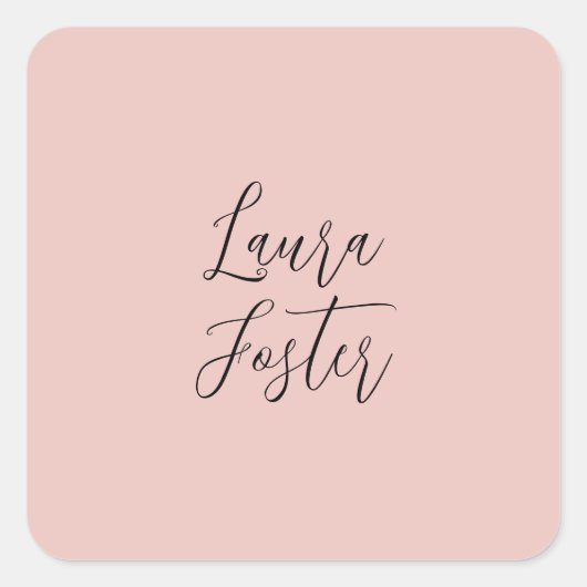 Klassiek handschrift Elegante naam Roos Goud Vierkante Sticker (Voorkant)