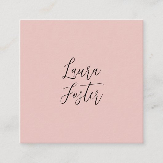 Klassiek handschrift Elegante naam Roos Goud Vierkante Visitekaartje (Voorkant)