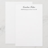Klassiek handschrift gewoon eenvoudig wit briefpapier (Voorkant / Achterkant)