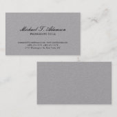 Klassiek handschrift Grijs Elegant Gewoon Eenvoudi Visitekaartje (Voorkant / Achterkant)