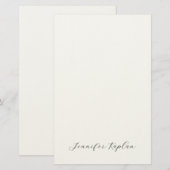 Klassiek handschrift Minimalistisch Professioneel Briefpapier (Voorkant / Achterkant)