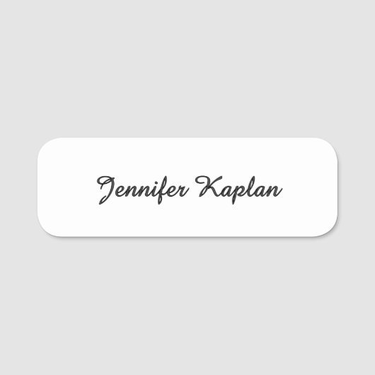 Klassiek handschrift Minimalistisch Professioneel Naamplaatje (Voorkant)