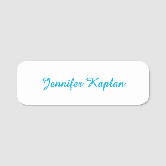 Klassiek handschrift Minimalistisch Professioneel Naamplaatje (Voorkant)