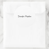 Klassiek handschrift Minimalistisch Professioneel Ronde Sticker (Tas)