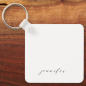 Klassiek handschrift Minimalistisch Professioneel Sleutelhanger (Voorkant)