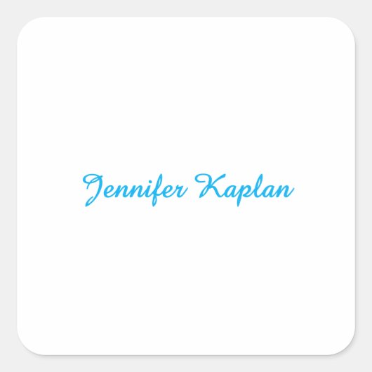 Klassiek handschrift Minimalistisch Professioneel Vierkante Sticker (Voorkant)