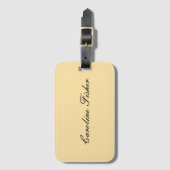 Klassiek handschrift Plain Simple Beige Bagagelabel (Voorkant (verticaal))