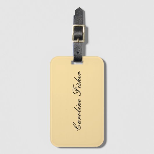 Klassiek handschrift Plain Simple Beige Bagagelabel (Voorkant (verticaal))