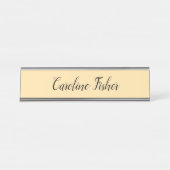 Klassiek handschrift Plain Simple Beige Bureau Naambordje (Voorkant)