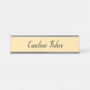 Klassiek handschrift Plain Simple Beige Bureau Naambordje