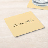 Klassiek handschrift Plain Simple Beige Kartonnen Onderzetters (Schuin)