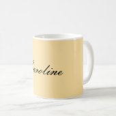 Klassiek handschrift Plain Simple Beige Koffiemok (Voorkant rechts)
