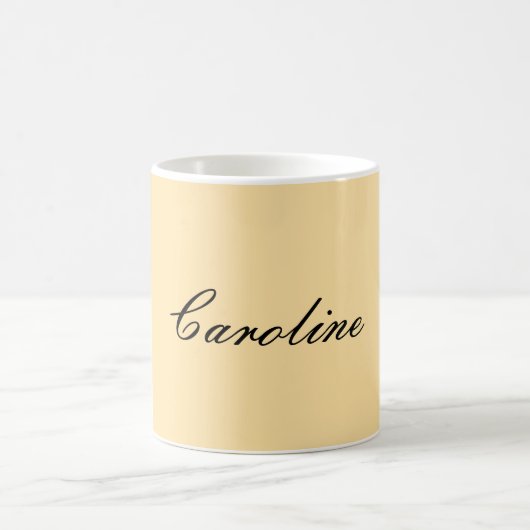 Klassiek handschrift Plain Simple Beige Koffiemok (Center)