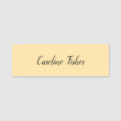 Klassiek handschrift Plain Simple Beige Naamplaatje (Voorkant)