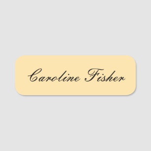 Klassiek handschrift Plain Simple Beige Naamplaatje