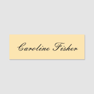 Klassiek handschrift Plain Simple Beige Naamplaatje