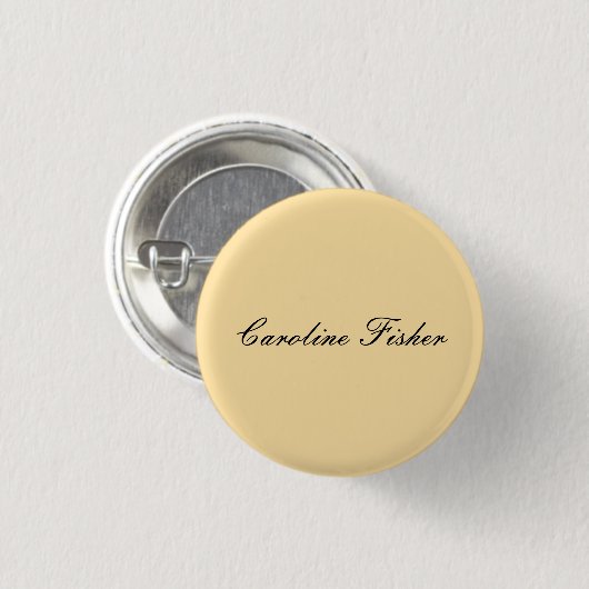 Klassiek handschrift Plain Simple Beige Ronde Button 3,2 Cm (Voorkant /achterkant)
