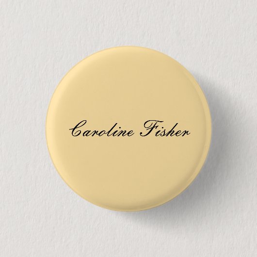 Klassiek handschrift Plain Simple Beige Ronde Button 3,2 Cm (Voorkant)